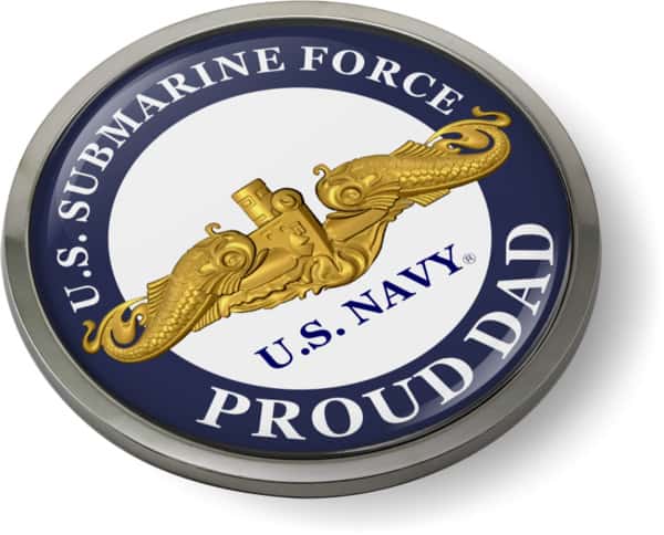 U.S. Navy Submarine Force - Proud Dad - Gold Dolphins Emblem